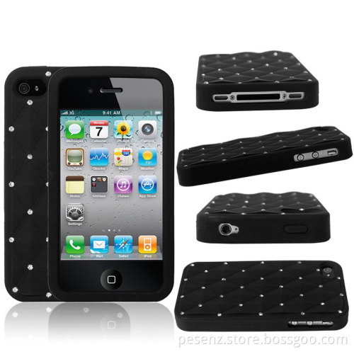 Luxury Diamond-Studded Mobile Phone Case for iPhone 4G/4s/5g/5c/5s, Hard Plastic Case